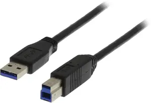 Deltaco USB3-110S USB cable USB 3.2 Gen 1 (3.1 Gen 1) 1 m USB A USB B 4.8 Gbit/s Black