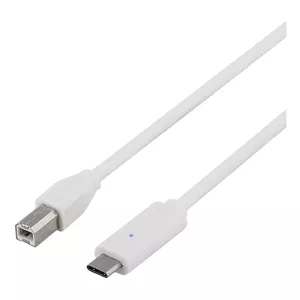 Deltaco USBC-1017 USB kabelis 0,25 m USB 2.0 USB B Balts