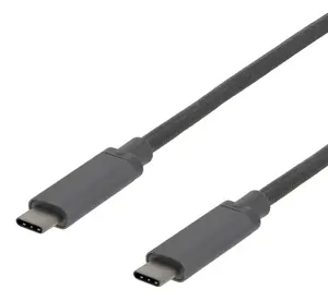 DELTACO USBC-1362 USB-C līdz USB-C kabelis USB 3.2 Gen 2 1 m 10 Gbit/s 60W Pelēks