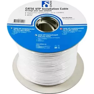 Сетевой кабель Deltaco UTP Cat5e RJ45 100 м Белый