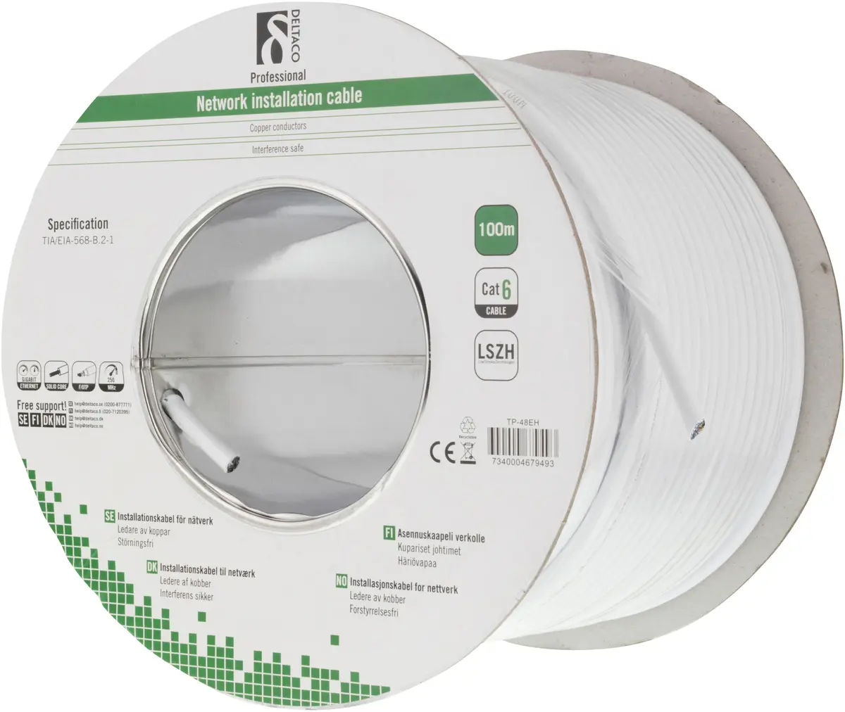 DELTACO TP-48EH Cat6 F/UTP tīkla kabelis