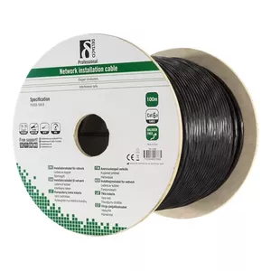 Сетевой кабель Deltaco TP-49B Черный Cat6a 100м U/FTP (STP)