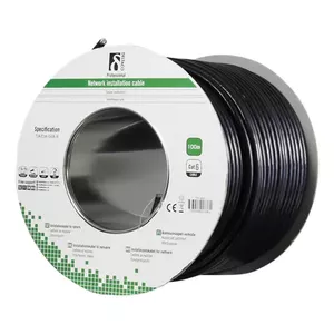 Сетевой кабель Deltaco TP-49F Черный Cat6 F/UTP 100 м
