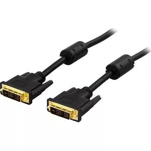 DVI cable Deltaco VE011-AA 1 m DVI-D Black