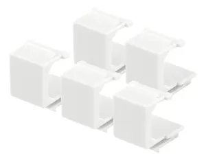 Deltaco VR-229 Keystone Module Dust Cover, White, 5-Pack