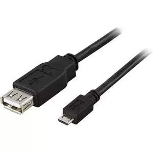 Deltaco USB-73 USB kabelis 0,2 m USB 2.0 USB A Micro-USB B Melns