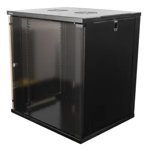 DELTACO 19-5412B Wall Mounted Rack Cabinet 12U Black with Glass Door