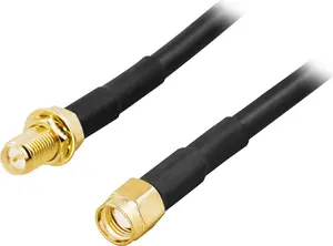 Антенный кабель DELTACO SMA-FM200 2 м RP-SMA на RP-SMA черный