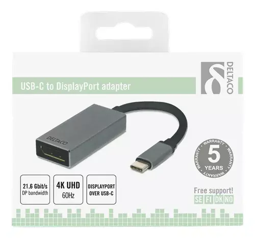 Video cable adapter Deltaco USBC-DP2 Photo 3