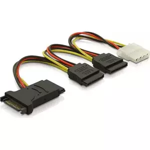 SATA Cable Deltaco SATA-16 0.15m 2 x SATA 15-pin Black Red White Yellow