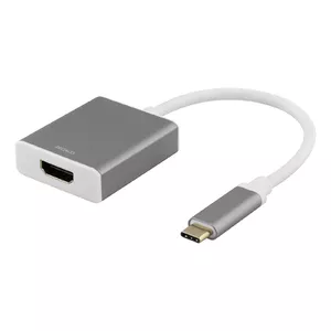 Video kabeļa adapteris Deltaco USBC-HDMI9 0.2m USB Type-C uz HDMI Pelēks