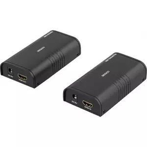 Deltaco HDMI-221 AV pagarinātājs Audio/video raidītājs un uztvērējs Melns