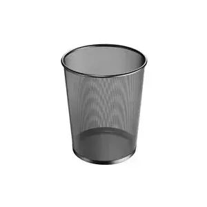 Waste bin HERLITZ Manhattan 18 L — black wire metal, round slightly conical