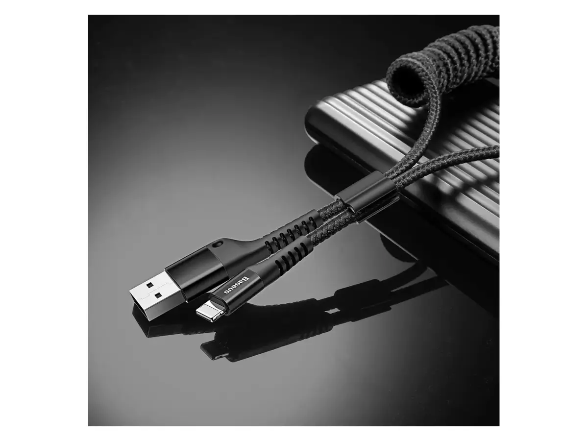 Baseus Spring-loaded cable Lightning 1m 2A (black) Photo 4