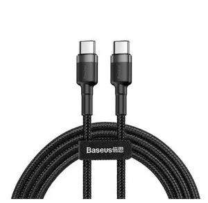 USB-C to USB-C cable Baseus Cafule 1 m, USB Power Delivery 60W, 3A, nylon jacket, black/grey