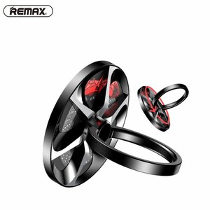 Remax Metāla Spinner Gredzens uz pirkstu un Turētājs-stends priekš jebkura Mobilā telefona vai ierīces Melns 