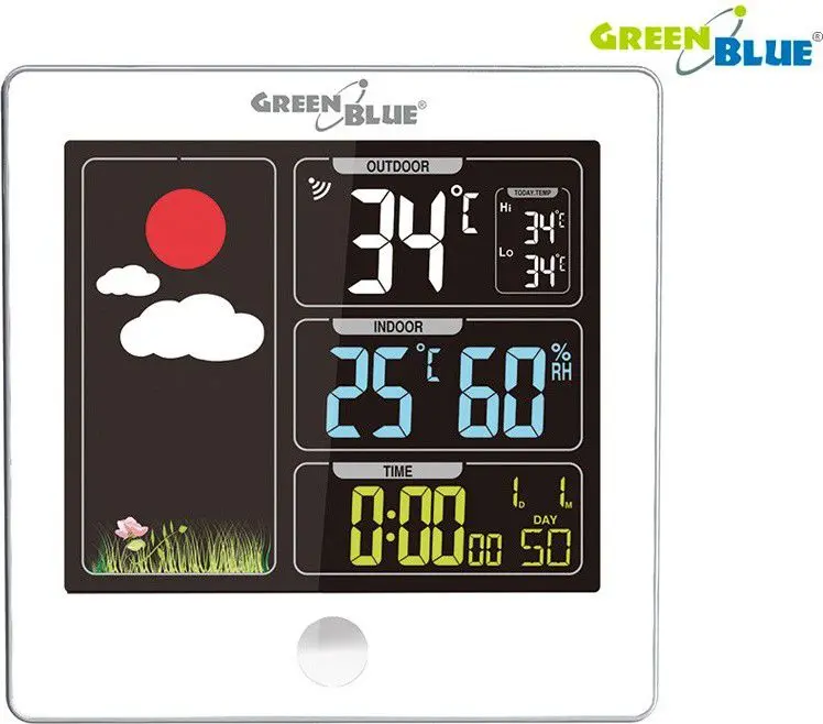Digitālā laika stacija Greenblue GB521W Balta
