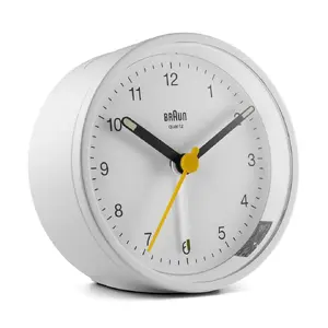 Кварцевый будильник Braun BC12W белый круглый батарейка звуковой сигнал