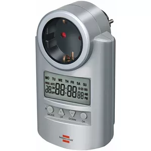 Brennenstuhl digitaltimer, jordad, 12/24h, pet, 240V/16A/3680W, silver