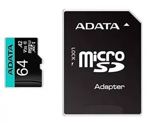 Flash Memory ADATA 64GB MicroSDXC UHS-I Premier Pro