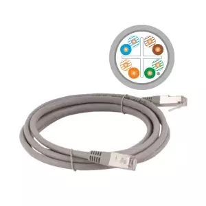 Сетевой кабель A-LAN KKS6SZA5.0 Cat6 F/UTP RJ-45 — RJ-45, 5 м, серый