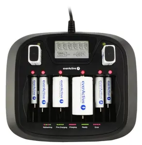 Battery charger everActive NC-900U Universal DC — charges AA, AAA, C, D, 9V, up to 6 cells, black