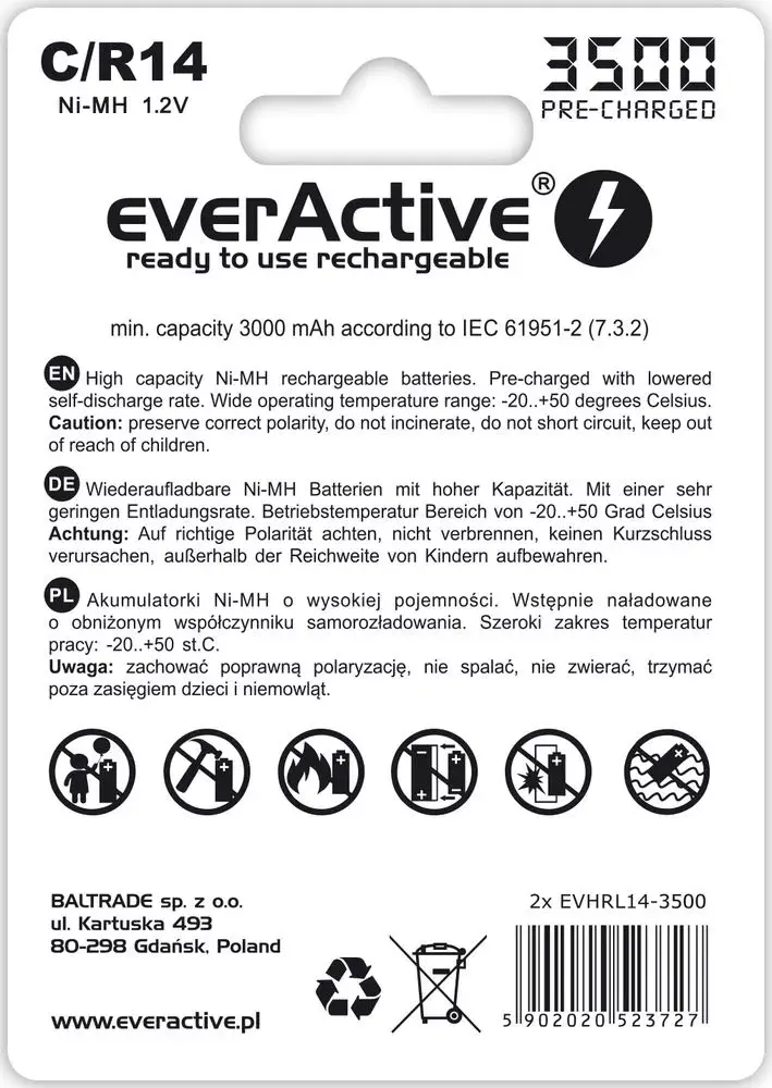 Аккумулятор Everactive EVHRL14-3500 Photo 2