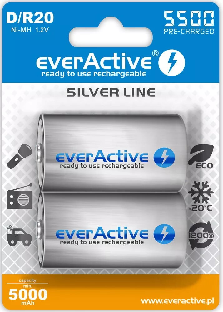 Uzlādējams akumulators everActive EVHRL20-5500 D NiMH