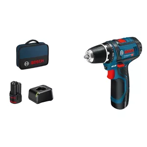 Jaudas skrūvgriezis Bosch Akku-Bohrschrauber 12 V Li-Ion, 1300 RPM, melns, zils, sarkans