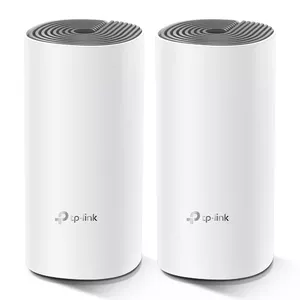 TP-Link Deco E4 (2-pack) Двухдиапазонный (2,4Ггц/5Ггц) Wi-Fi 5 (802.11ac) Белый, Серый Внутренний