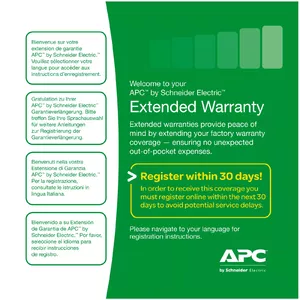 Warranty extension for service pack APC 3 years