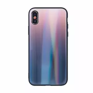 Чехол iLike для Samsung Galaxy A40 — дизайн Aurora Glass, коричневый и чёрный