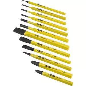 Chisel and Punch Set STANLEY 18-299, 12-piece kit with various chisel and punch sizes