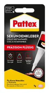 Pattex līme šķidra PSK5C 5 g — precīza šķidrā līme ar izspiešanas pudelīti