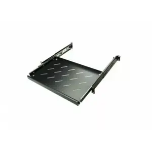 Telescopic 1U Rack Shelf TS-35BL 19" for 350mm Switch Cabinet, Black