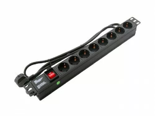 PDU 1U 220V 9 kontaktu plastmasas