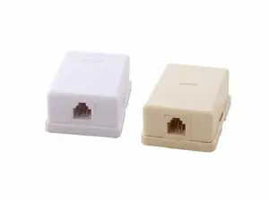 Phone socket surface mounted 1xRJ11 ivory - SS-1xRJ11-CR