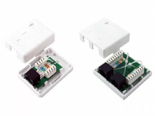 Sienas kontaktligzda CAT5E Virsapmetuma SS-2xRJ45, iebūvējama