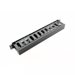 Kabeļu organizators 1U ar plastmasas pārsegu priekš 19" rāmis CO-1UM-COV (1U)