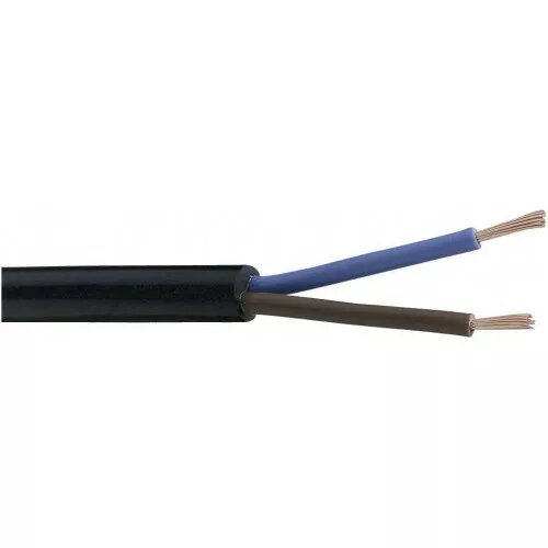 Elektriskais kabelis OMY 2x0.75 melns