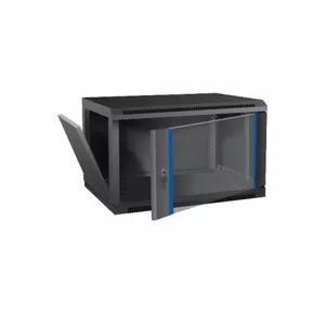 Wall-mount 19" cabinet 9U 600x600 mm black – W9-60x60-BL (for network equipment)