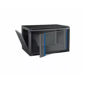 Настенный 15U 19" серверный шкаф, 600×450×768 мм, чёрный, модель W15-60x45-BL