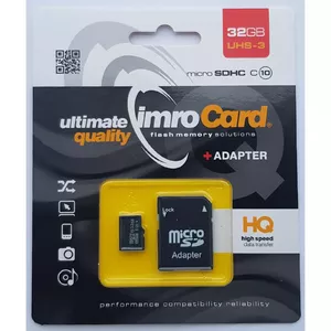 Memory Card IMRO 32GB MicroSDHC UHS-III MICROSD10/32G UHS-3 ADP