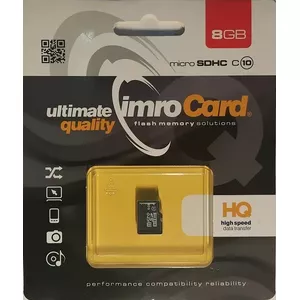 Карта памяти MicroSDHC IMRO 10/8G — 8 ГБ, Class 10, чёрная