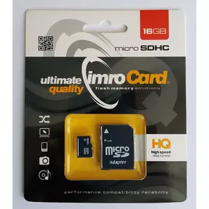Карта памяти MicroSDHC IMRO 16 ГБ Class 4 — MicroSDHC, 16 ГБ, Class 4, черная
