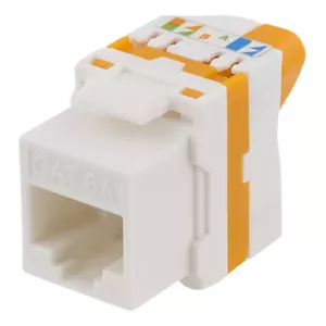 Разъем Deltaco MD-123 Cat6A Keystone jack Оранжевый Белый