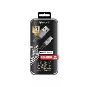 Muvit TGUSC0003 USB kabelis 1,2 m USB A Micro-USB A Pelēks