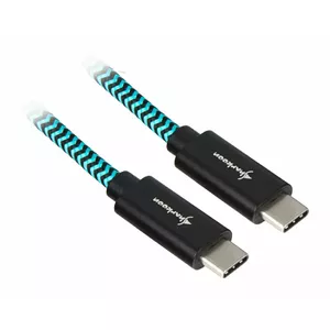 Кабель USB Type-C — USB Type-C Sharkoon 1,0 м USB 3.1 чёрно‑синий с алюминиевой оплёткой