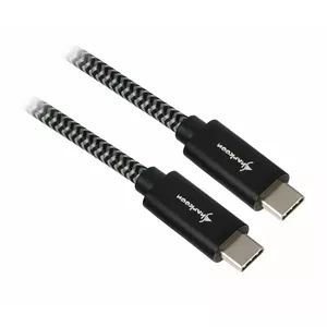 USB-C to USB-C cable Sharkoon 1.0 m, USB 3.1, aluminum-braided, black/grey