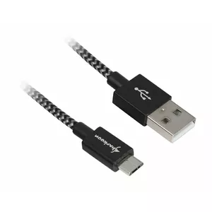 Sharkoon USB 2.0 A-B melns / pelēks 1.0m - Alumīnijs + pinums
